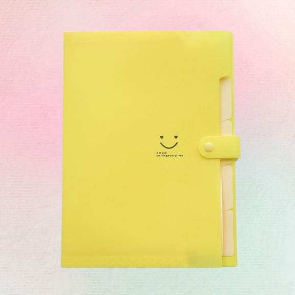 UPOUART Expanding Yellow File Organizer with Clear Indexed Dividers and Snap Closure