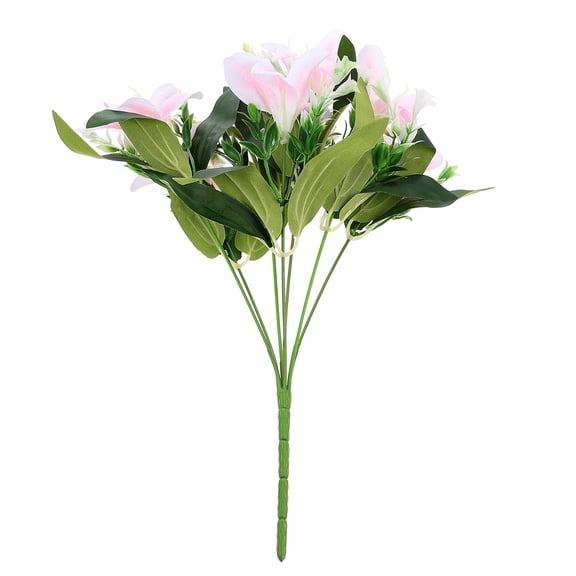 UPOUART Green Plastic Artificial Lily Flower Decorative Prop for Stage and Wedding