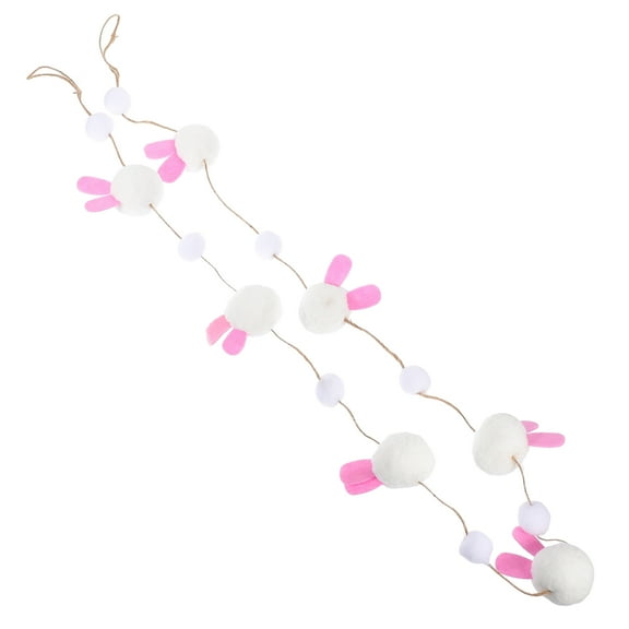 UPOUART White Wool Felt Easter Banner, Spring Holiday Wall Hanging Decoration for Easter Party, Festive Seasonal Decor