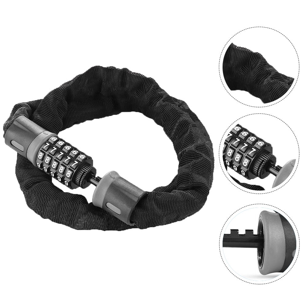 UPOUART 5-Digit Combination Bike Lock with Heavy-Duty Alloy Steel Chain and Protective Coating for Enhanced Security