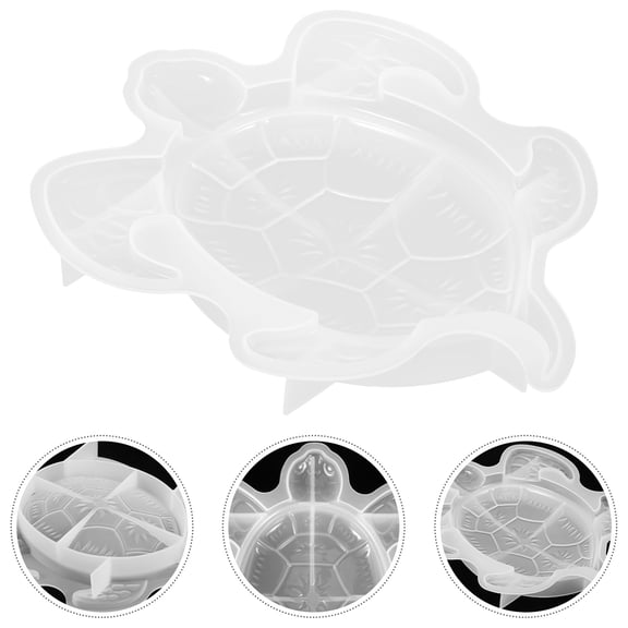 UPOUART White Flexible Silicone Turtle Mold for Crafts, Tear Resistant Material for Decorative Art Projects
