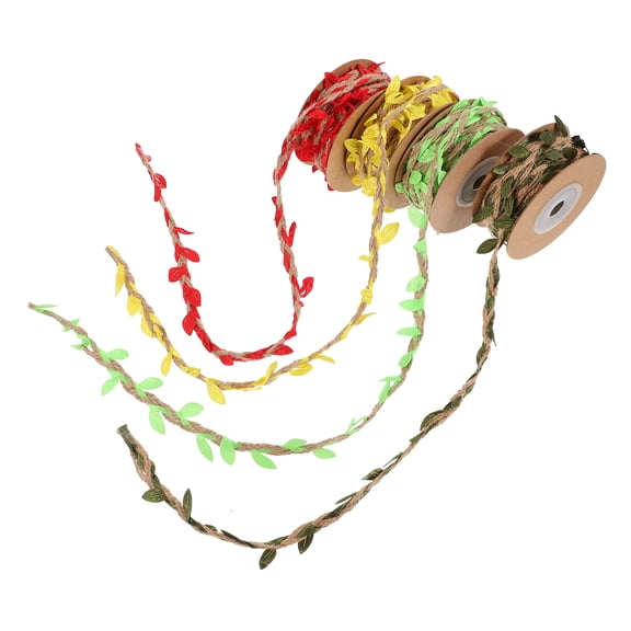 UPOUART Floral Packing Hemp Rope with Lifelike Leaf Design for Environmental Garden Decorations