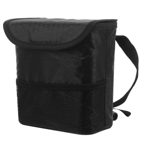 UPOUART Black Car Trash Can with Lid, Splashproof and Reusable Vehicle Garbage Bin for Cars, Trucks, SUVs