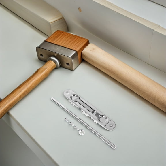 UPOUART French Door Hidden Latch Bolt with Stainless Steel Slide Lock and Secure Flush Bolt for Internal Doors