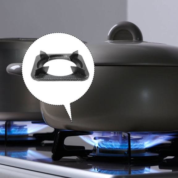UPOUART Black Wok Holder for Gas Stove, Round Corner Design, and Stable, 1 Pack