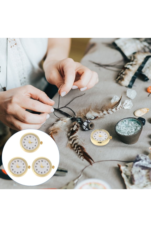 Golden Alloy Numeral Watch Face for DIY Craft Accessories 3pcs Casual Wrist Watch Supplies