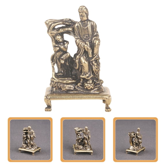 UPOUART Golden Brass Sculpture for Home Decor Decorative Figurine Ideal for Desktop 6.5 Inches