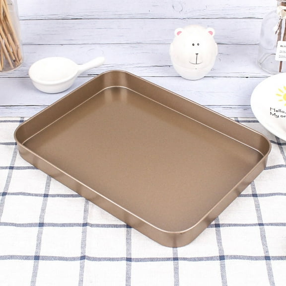UPOUART Golden Carbon Steel NonStick Baking Pan for Kitchen Use  10 Inches Rectangular Cake Mold Pan for Home and Professional Baking