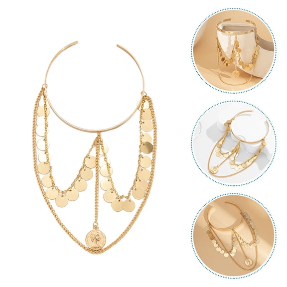 UPOUART Golden Metal Arm Cuff Bracelet Punk Style Adjustable Women Arm Bangle For Daily Use