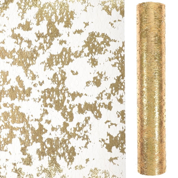 UPOUART Golden Polyester Table Runner for Party Wedding Floral Decor Reusable Lightweight Elegant Bronzing Mesh