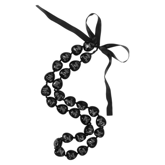 UPOUART Graduation Necklace with Bowknot Ribbon, Black Acrylic, Graduation Keepsake