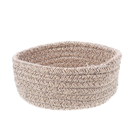 UPOUART Grey Cotton Rope Woven Basket Decorative Storage Organizer for Sundries Cosmetics and Snacks