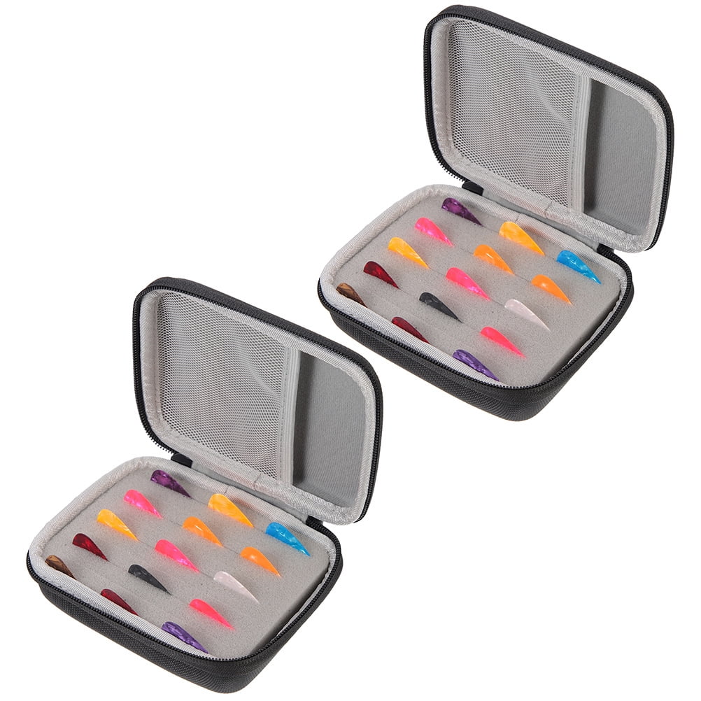 UPOUART 2-Pack Guitar Accessory Organizer Set with and Nylon Plastic, Black