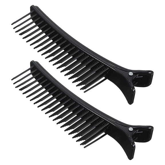 UPOUART Black Hair Cutting Clips 2-Pack Plastic Grip Hair Sectioning Clips for Salon and Home Use