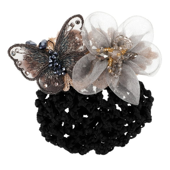 UPOUART Light Grey Hair Bun Cover Hairnet Mesh Clip for Elegant Hair Updo, Professional Hair Accessory for Women