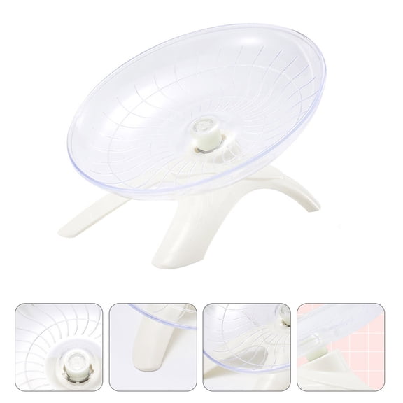 UPOUART Hamster Flying Saucer White Pet Exercise Wheel Plastic Silent Safe Running Disc