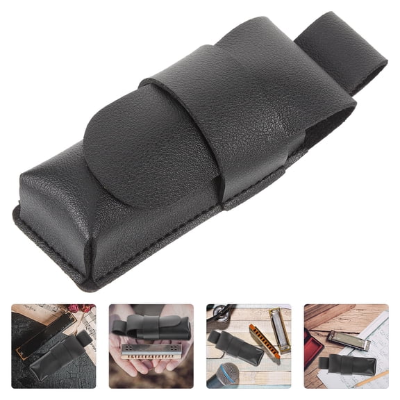 UPOUART Black PU Harmonica Case Shockproof Protector Cover for Harmonica Accessories 1 Piece Storage