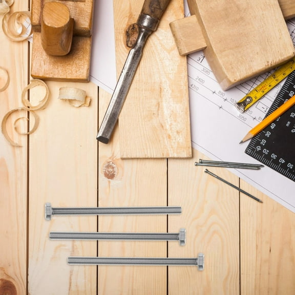 UPOUART 5pcs Fully Threaded Bolts Hex Head Bolt 304 Stainless Steel for Furniture Assembly