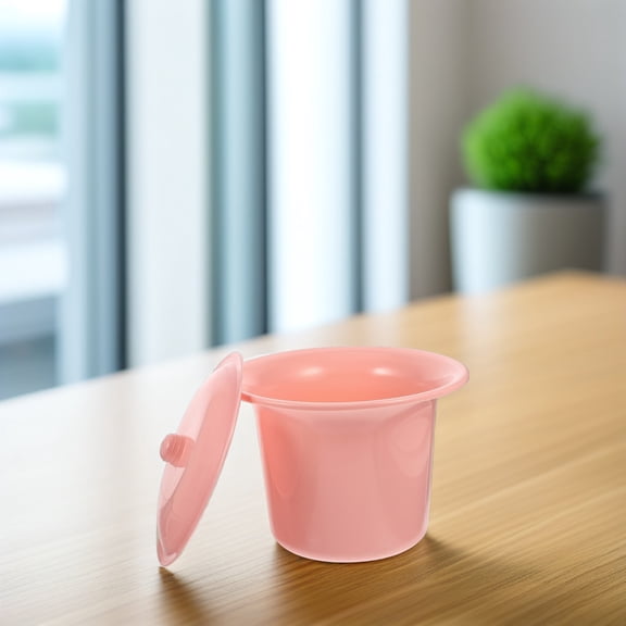 UPOUART Heat Resistant Spittoon with Lid Pink PP Multi-function for Household Urinal 1Set