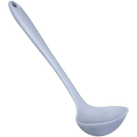 UPOUART Heat-resistant Silicone Strainer Spoon Light Grey Non-scratch for Restaurant 1Pcs