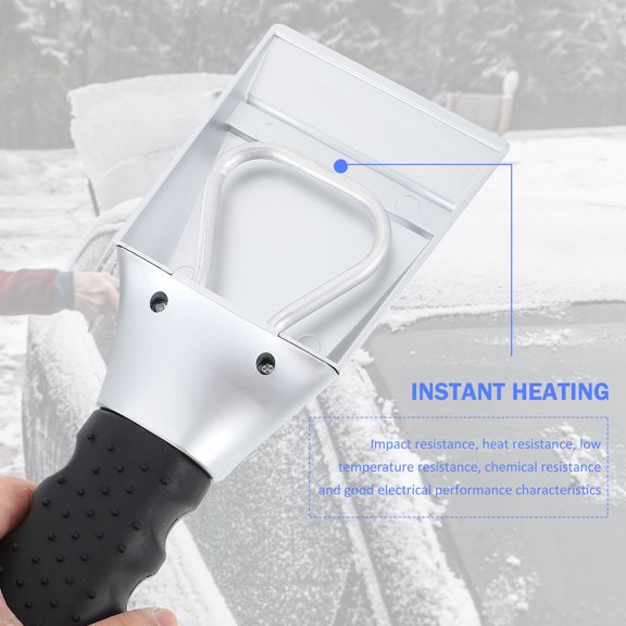 UPOUART Heated Car Ice Scraper with 12V Power for Quick Automobile Windshield Defrost