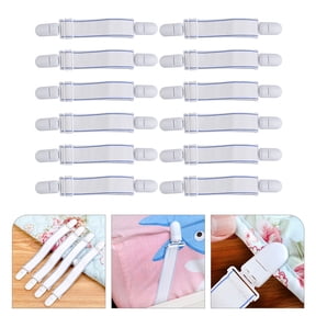 UPOUART Heavy Duty Bed Sheet Fasteners 12Pcs Strap Clips Hold Fabric Taut White Plastic Canvas