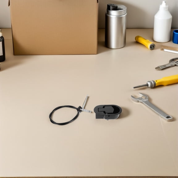 UPOUART Heavy-Duty Recliner Cable Pull Handle Black Metal and Plastic Furniture Part