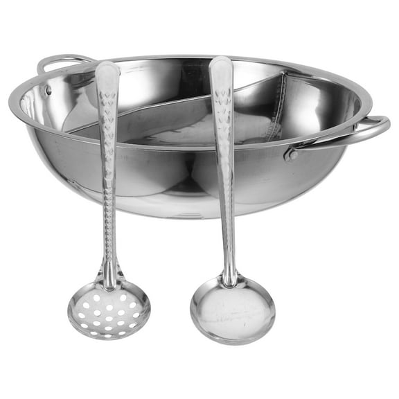 UPOUART 304 Stainless Steel Hot Pot with Divider for Restaurant Use, and Easy to Clean, 1 Piece