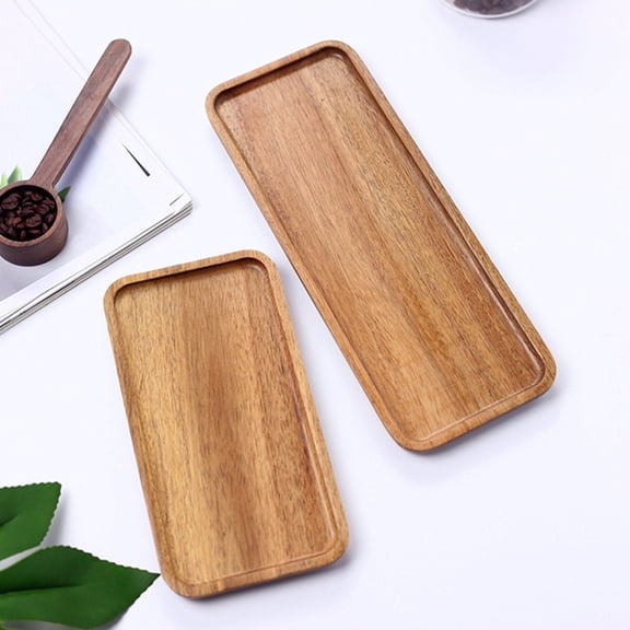 UPOUART Fruit Bread Storage Tray Acacia Wood 1Pcs 11.0X4.1X0.6In