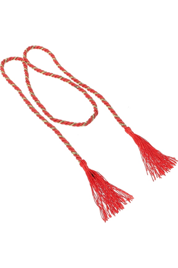 Japanese Style Red Tassel Waistband for Kimono with Lightweight Fabric and Wear-Resistant Design