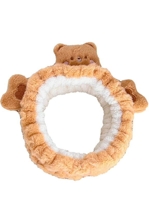 Brown Bear Headband, Adjustable and Comfortable Spa Accessory