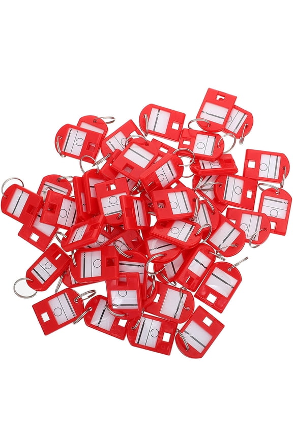 Key Labels with Rings 35Pcs Numbered Tags for Outdoor Use Red ABS Pendants