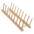 UPOUART Khaki Bamboo Dish Drying Rack with Vertical Plate Holder for ...