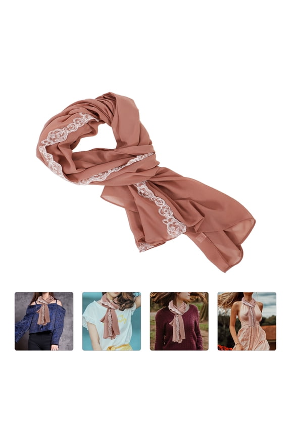 Khaki Chiffon Hijab Scarf for Women, 1 Set Lightweight Versatile Headwear Accessory for Casual and Daily Wear