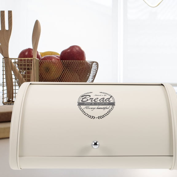 UPOUART Metal Bread Box with Cushion Lid Support Perfect for Fresh Bread Storage and Kitchen Organization
