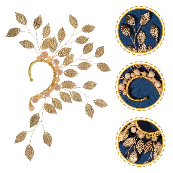 UPOUART Ladies Earrings Ear Bone Clip Golden 1Pcs Non Piercing Fashionable Clip On Jewelry for Parties