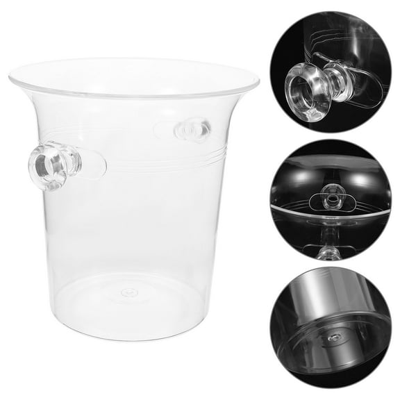 UPOUART Large Clear Acrylic Ice Bucket for Wine, Beer, and Beverage Cooling with and Sturdy Design