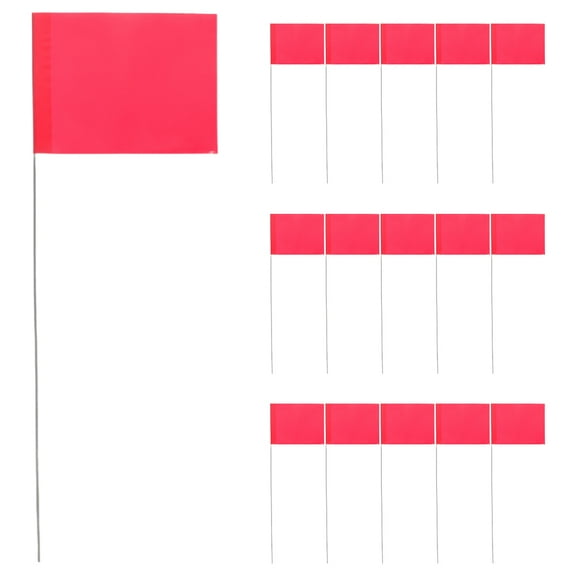 UPOUART Lawn Marking Flags 24Pcs Red PVC Stainless Steel for Industrial Use Sewers Underground Utilities