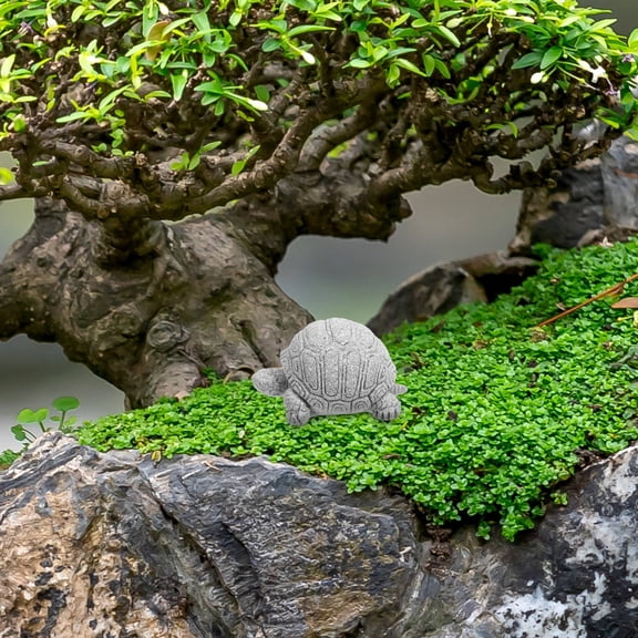 UPOUART Lifelike Turtle Statue Turtle Statue Figurine Grey Desk Ornament 1Pcs