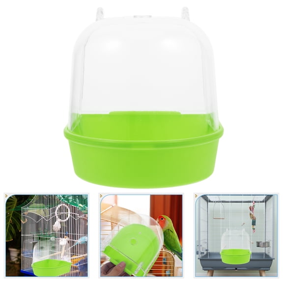UPOUART Light Green Indoor Bird Bath Cage Attachment Made of Durable ABS for Parakeets Small Birds and Parrots