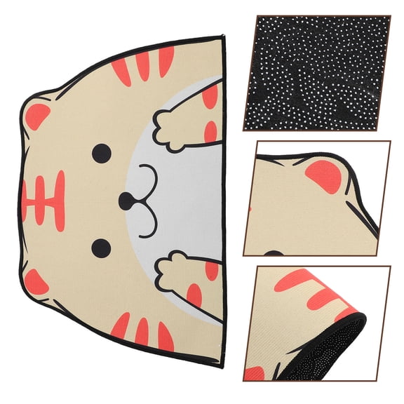 UPOUART Light Yellow Polyester Pet Food Mat Durable Absorbent Mat for Dog and Cat Bowls