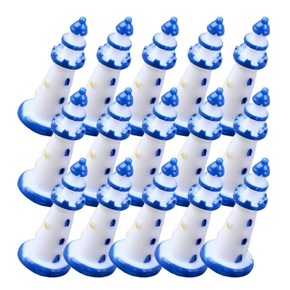 UPOUART Resin Lighthouse Ornament Mediterranean Style Nautical Decor 15Pcs