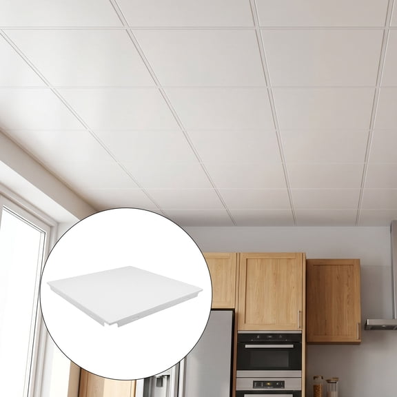 UPOUART Matte White Aluminum Ceiling Tiles for Kitchen and Bathroom with Stable Flat Surface Design