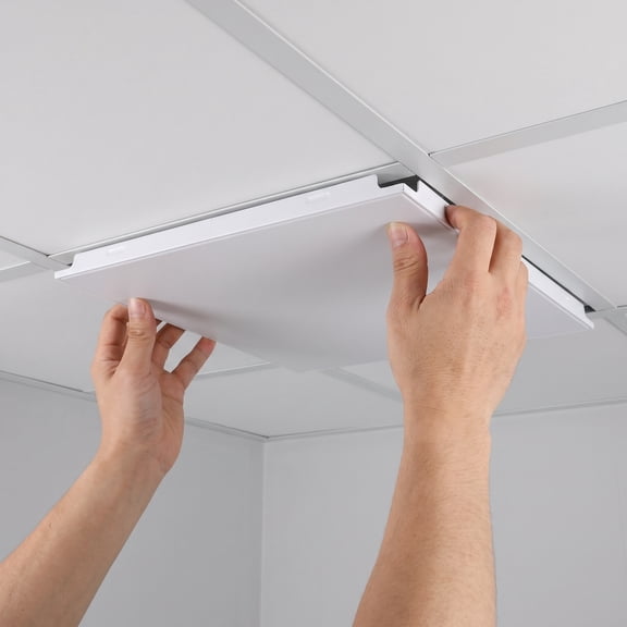 UPOUART Matte White Aluminum Ceiling Tiles with Flat , and Moisture-Resistant for Kitchen and Bathroom