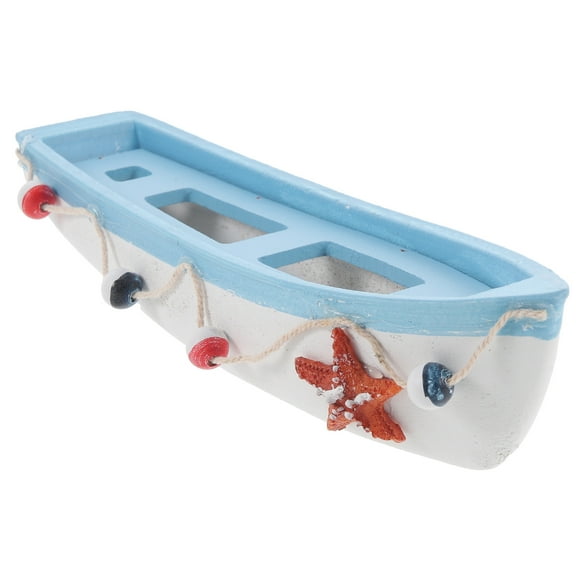 UPOUART Mediterranean Style Wooden Sailboat Desktop Ornament for Living Room Bedroom Decor