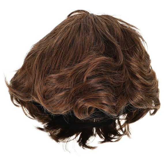 UPOUART Men's Short Brown Synthetic Wig Lightweight Realistic Style for and Daily Wear