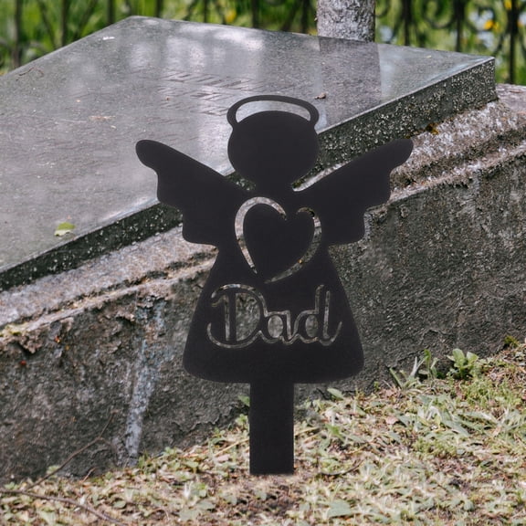 UPOUART Dad Grave Decorations For Cemetery Black Grave Marker 1Pack