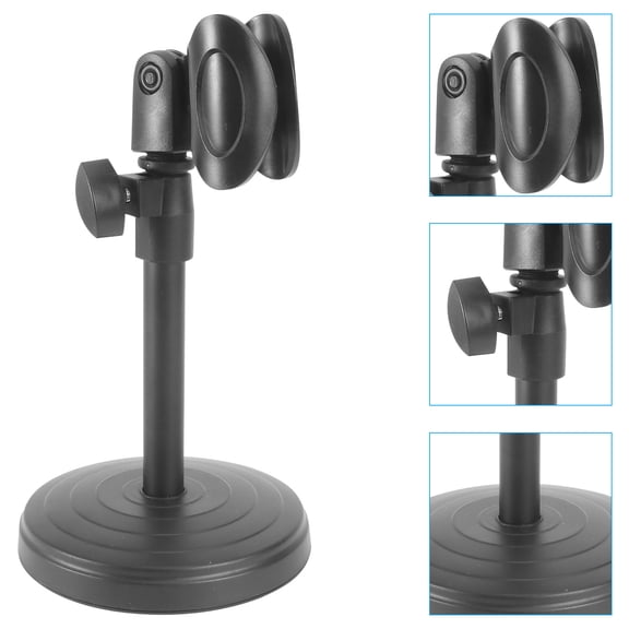 UPOUART Mic Support Microphone Stand Black Metal for Users of Condenser Mics 1 Set