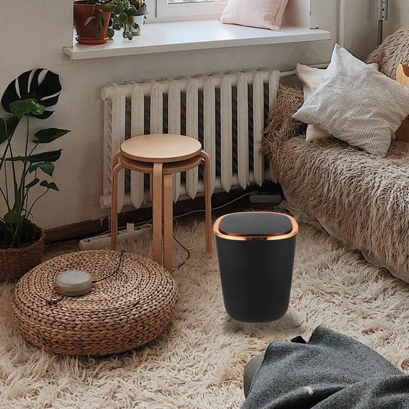 UPOUART Touchless Smart Trash Can Black Automatic or Lid for Bathroom Kitchen Use