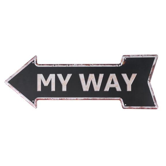 UPOUART Multicolor Decorative Retro Exit Arrow Sign, Vintage Metal Direction Wall Decor for Bars, Hotels, Cafes, Roadway Decor
